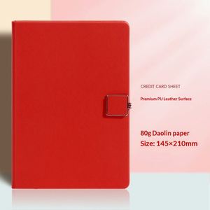 Wholesale Magnetic Custom Black Pu Leather Hardcover Modern Business Notebook Journal 80g <b>A5</b> Planner Custom Logo Promotional - Product Image 6