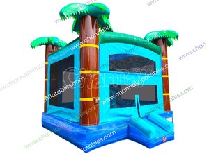 Château gonflable Palm Tree, Jeux de carnaval, Toboggan gonflable, Pistolet de paintball, Toboggan aquatique - Product Image 2
