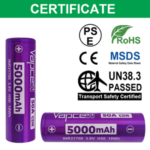 بطارية ليثيوم أيون قابلة لإعادة الشحن Vapcell H50 INR21700 بسعة 5000 مللي أمبير وقوة 50 أمبير، مشابهة لـ 50PL RS50 للإلكترونيات الاستهلاكية - Product Image 4
