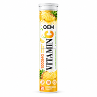 Comprimés effervescents de vitamine C OEM 1000mg, plusieurs saveurs, complément alimentaire, fabricant en marque blanche