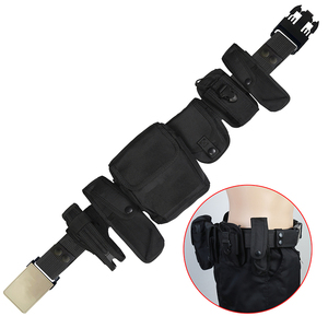DF24 Nylon Tactical <b>Belt</b> With Multiple <b>Pouches</b> Adjustable For Training And Patrol Use Black Security Wholesale - Product Image 2