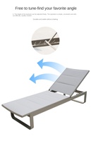 Chaise de plage extérieure en alliage d'aluminium au design moderne et épuré, transat de piscine, pour villa, jardin, hôtel haut de gamme