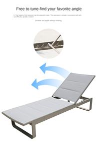 Chaise de plage extérieure en alliage d'aluminium au design moderne et épuré, <span class=keywords><strong>transat</strong></span> de piscine, pour villa, <span class=keywords><strong>jardin</strong></span>, hôtel haut de gamme - Product Image 3