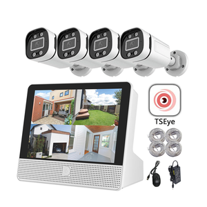 Système de caméra de sécurité sans fil 4K avec moniteur, caméra PTZ bullet, connexion <span class=keywords><strong>Wifi</strong></span>, caméra extérieure étanche, vision nocturne couleur - Product Image 1