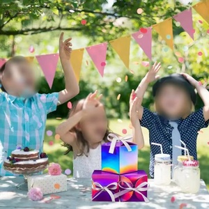 Eco Friendly Custom Logo Elegant Gift Packaging Cardboard Holographic <b>Paper</b> Box With Ribbon - Product Image 5