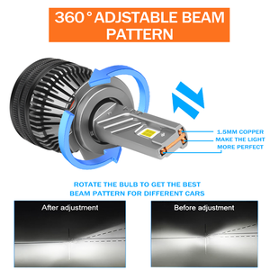 Faros LED para Coche con Tres Tubos de Cobre, 170W, 55000LM, Bombillas H7, H11, 9005, 9006, H1, Canbus, Luces H4, T10 - Product Image 5