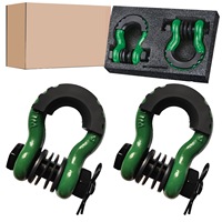Forged Steel D Ring Shackle Off Road Recovery Bow Shackle High Load Strength for Jeep Truck ATV UTV Towing and Vehicle Rescue