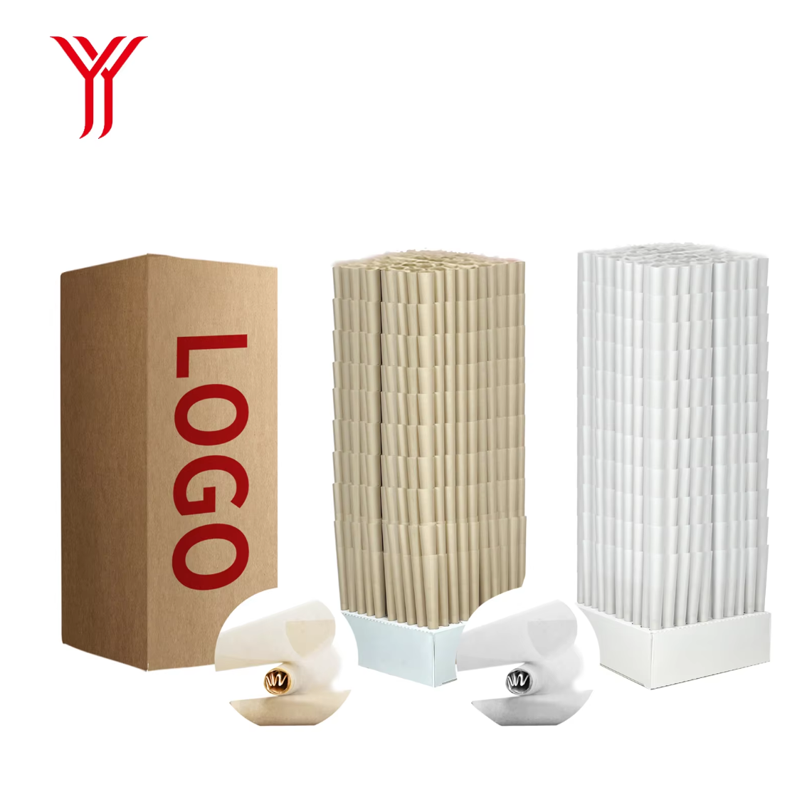 70/84/98/109mm Natural Paper Tubes, Empty Craft Paper Packaging 1000 Pcs in Box