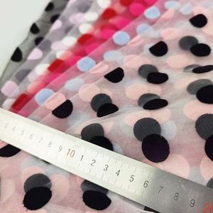 Vải Tuyn Flock In Ấn Đốm 100% Polyester Lưới Lưới Vải Cho Quần Áo Thụy Sĩ Voile Gạc Lưới Vải - Product Image 2