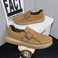 Nouvelles Chaussures d'Affaires d'Été 2026 pour Hommes, Respirantes, en Cuir, Mocassins Basses à Enfiler, Bout Rond, Semelle Extérieure en Caoutchouc