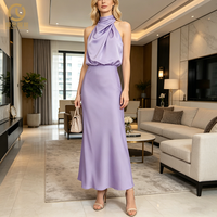 Robe longue plissée en mousseline de soie pour femme, taille plus, avec cordon de serrage, uniforme de bureau formel personnalisé, motif floral, par un fabricant de vêtements pour femmes