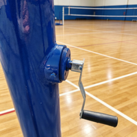 Ensemble de poteaux de filet de volley-ball professionnels réglables en hauteur, robustes, à base stable, pour entraînement et compétition en salle de sport