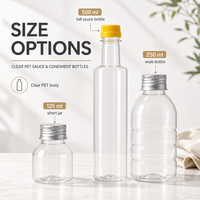 Botella de Plástico PET para Salsas de 125ml, 250ml, 500ml, Envase para Condimentos, Jengibre, Jugo, Salsa de Soya, Hecho en China