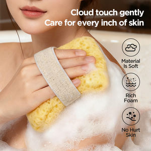 ليفة استحمام بسيطة لتقشير الجسم مع كيس بلاستيكي للنساء والرجال، إكسسوارات الاستحمام - Product Image 2