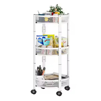 Chariot de cuisine multicouche peu encombrant Étagères de rangement rotatives pliantes Rack pull Rotatif Légumes Fruits Rack pour la cuisine