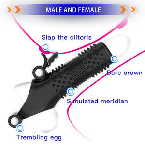 ถุงยางอนามัยแบบสั่นพร้อมหูกระต่าย ดิลโด้แบบกลวง ผลิตภัณฑ์สำหรับผู้ใหญ่ มอเตอร์สั่นความถี่สูงแบบดับเบิ้ลบอว์ซ์ ดิลโด้สั่นสำหรับผู้ชาย - Product Image 3