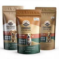 Sacs en plastique écologiques et recyclables à fond plat pour l'emballage de nourriture sèche pour animaux de compagnie, sacs pour friandises, biscuits à mâcher pour chats et chiens