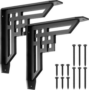 ชั้นวางของหนัก8 'x 8' x <span class=keywords><strong>2</strong></span> 'โลหะ corbels สำหรับเคาน์เตอร์โปรไฟล์ mantels และตกแต่งชั้นวางของเหล็กสีดำ - Product Image 1