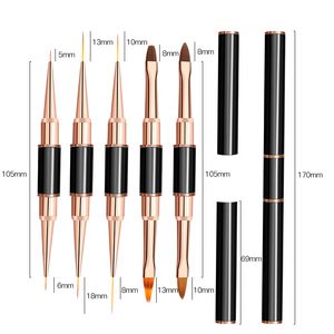 Outils professionnels de nail art à double embout avec pinceau pour gel d'extension d'ongles, pinceau pour gel de construction et pinceau <span class=keywords><strong>liner</strong></span> pour nail art - Product Image 4
