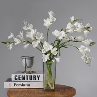 Arrangement floral artificiel fait main en PU de haute qualité, simulation moderne, orchidée des neiges parfumée et narcisse, pour décoration de mariage et de maison