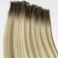 Nouvelles extensions capillaires à la mode, cheveux humains à cuticules intactes, invisibles, double épaisseur, avec bandes adhésives injectées