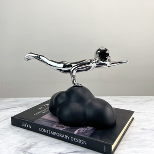 Figures volantes en argent de style européen simple moderne décoration modèle logement bureau de vente étude salon décoration - Product Image 1