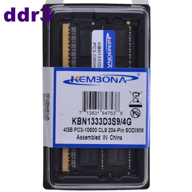 DDR3 4GB RAM Memory 160SODIMM NON-ECC