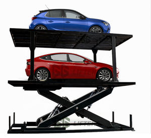 Plataforma elevadora hidráulica de dos niveles para estacionamiento de automóviles, elevadores de acero para garaje subterráneo con sistema de estacionamiento de tijeras - Product Image 2