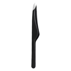 Pinzette personalizzate in acciaio inossidabile modellano sopracciglia nere all'ingrosso pinzette Semi <span class=keywords><strong>curve</strong></span> per ciglia - Product Image 1