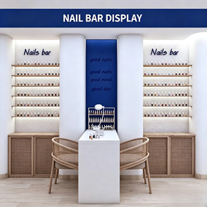 Elegant Salon Factory Whole Space Tailored Design Premium Steel & Marble Units Beauty Parlor Decoration with LED Lighting - Product Image 3