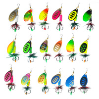 CHEERY Kit de leurres de pêche, ensemble de spinnerbaits pour brochet, truite, walleye, saumon, leurres durs en métal assortis, spinnerbaits en ligne, kit de 10 pièces
