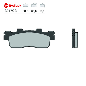 R-Attack S017CS ผ้าเบรกมอเตอร์ไซค์ 90.0x33.3x9.8 คาร์บอนเซรามิก หน้า-หลัง รุ่น R90 ได้รับการรับรอง - Product Image 1