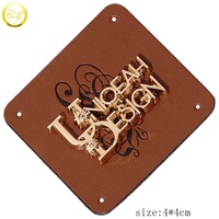 Étiquettes en cuir marron, logo carré, fait sur mesure, pour vêtements, patch en cuir pu pour sacs, nouvelle collection 2020