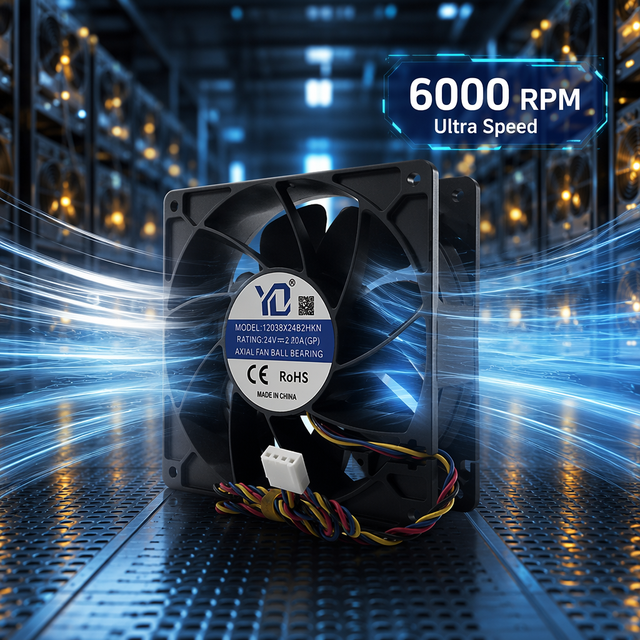 140mm Whatsminer Cooling Fan KZ14038B012U 12V 7.2A 300CFM Miner Replacement Fan M20S M30S M50S M60S M61 ASIC Miner Parts