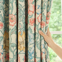 Rideaux occultants à motif floral William Morris, couleur sauge rose, plissés à la française, pour chambre à coucher, vente en gros au mètre