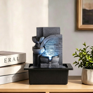 <span class=keywords><strong>Fontaine</strong></span> <span class=keywords><strong>d</strong></span>'<span class=keywords><strong>eau</strong></span> de table <span class=keywords><strong>d</strong></span>écorative en polyrésine pour bureau à domicile, relaxation intérieure, avec <span class=keywords><strong>cascade</strong></span> et lumière LED, vente en gros - Product Image 1