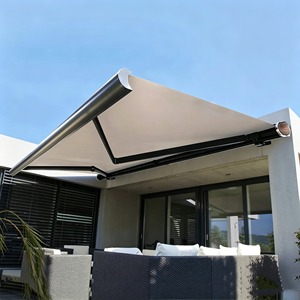 Auvent de toit électrique pliant avec éclairage LED, abri solaire rétractable motorisé mural extérieur pour garage, auvent cassette motorisé complet - Product Image 1