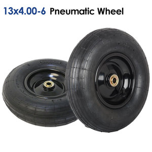 Neumático y Rueda 4.00-6, Neumático de Goma Neumático para Carretilla de 13 Pulgadas con Rodamientos de 5/8" y 3/4" - Product Image 1