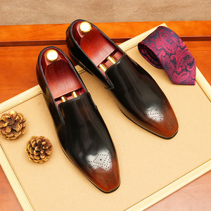 Chaussures plates décontractées et habillées DSYX pour hommes, en cuir véritable respirant, légères, à enfiler, pour affaires, mariage et extérieur - Product Image 4