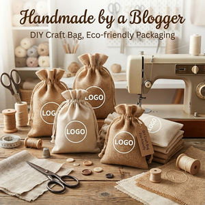 Sacs <span class=keywords><strong>de</strong></span> rangement en tissu <span class=keywords><strong>de</strong></span> coton <span class=keywords><strong>de</strong></span> haute qualité pour femmes, sacs d'emballage <span class=keywords><strong>de</strong></span> bijoux luxueux, petite pochette en lin avec cordon <span class=keywords><strong>de</strong></span> serrage et logos - Product Image 2