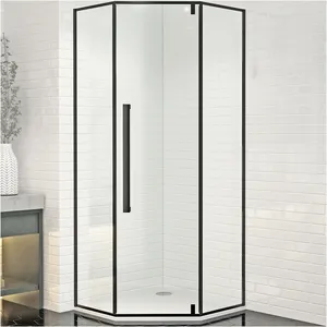 Shower Glass Door Aluminum Rectangular Shower Enclosure Pivot Swing Hinge Shower Door