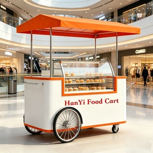 <span class=keywords><strong>Chariot</strong></span> alimentaire en acier inoxydable avec compartiment réfrigéré pour sandwichs glacés et boissons à emporter - Product Image 6