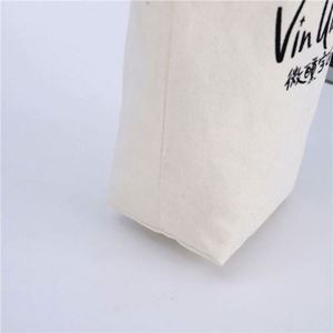 Printable Logo Single Bottle <b>Round</b> Bottom Handle Pure Cotton <b>Canvas</b> Wine Bag - Product Image 3