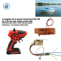 Kit de carte de circuit imprimé de contrôle de bateau RC 4CH 2.4G GS-758T GS-758R avec double moteur différentiel pour jouet RC