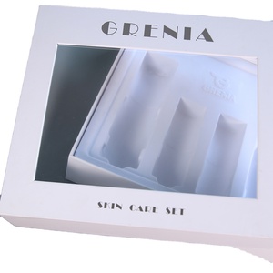 cuidado de la piel <span class=keywords><strong>productos</strong></span> embalaje blanco caja de regalo con ventana PVC transparente tapa - Product Image 3