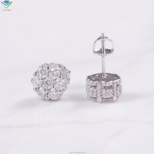 RTS Fashion Sun Flower Mossanite <b>Earrings</b> for <b>Men</b> Women 925 Sterling Silver VVS Moissanite Diamond <b>Stud</b> <b>Earrings</b> - Product Image 3