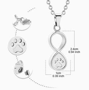 Kalung Abu Hewan Peliharaan dari Baja, Cetakan Cakar Anjing Kucing, Liontin Urn Kremasi Cinta Abadi, Perhiasan Kenangan untuk Keluarga Hewan Peliharaan - Product Image 6