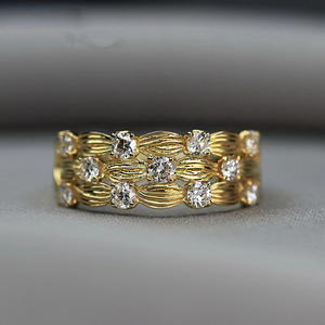 Anello da Donna Q226 in Oro Giallo con Diamante Taglio Brillante Rotondo Colore G Naturale Classico Anello Nuziale Gioiello - Product Image 1