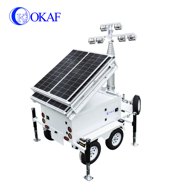 Factory Direct 10m Mobile Telescopic Led Mast Light Tower for Sale Portable Trailer Solar Light Tower