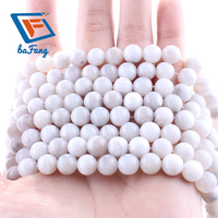 Vente en gros directe d'usine, marque Zhejiang BF, perles rondes en agate blanche de 8 mm, pierres précieuses naturelles de guérison, fabrication de bijoux DIY